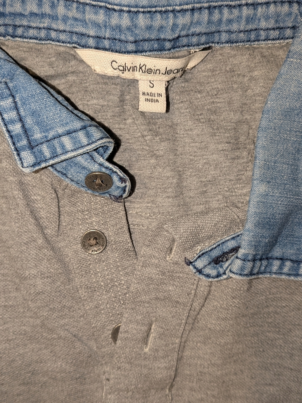 Calvin Klein Jeans Light Gray Embossed Logo Knit